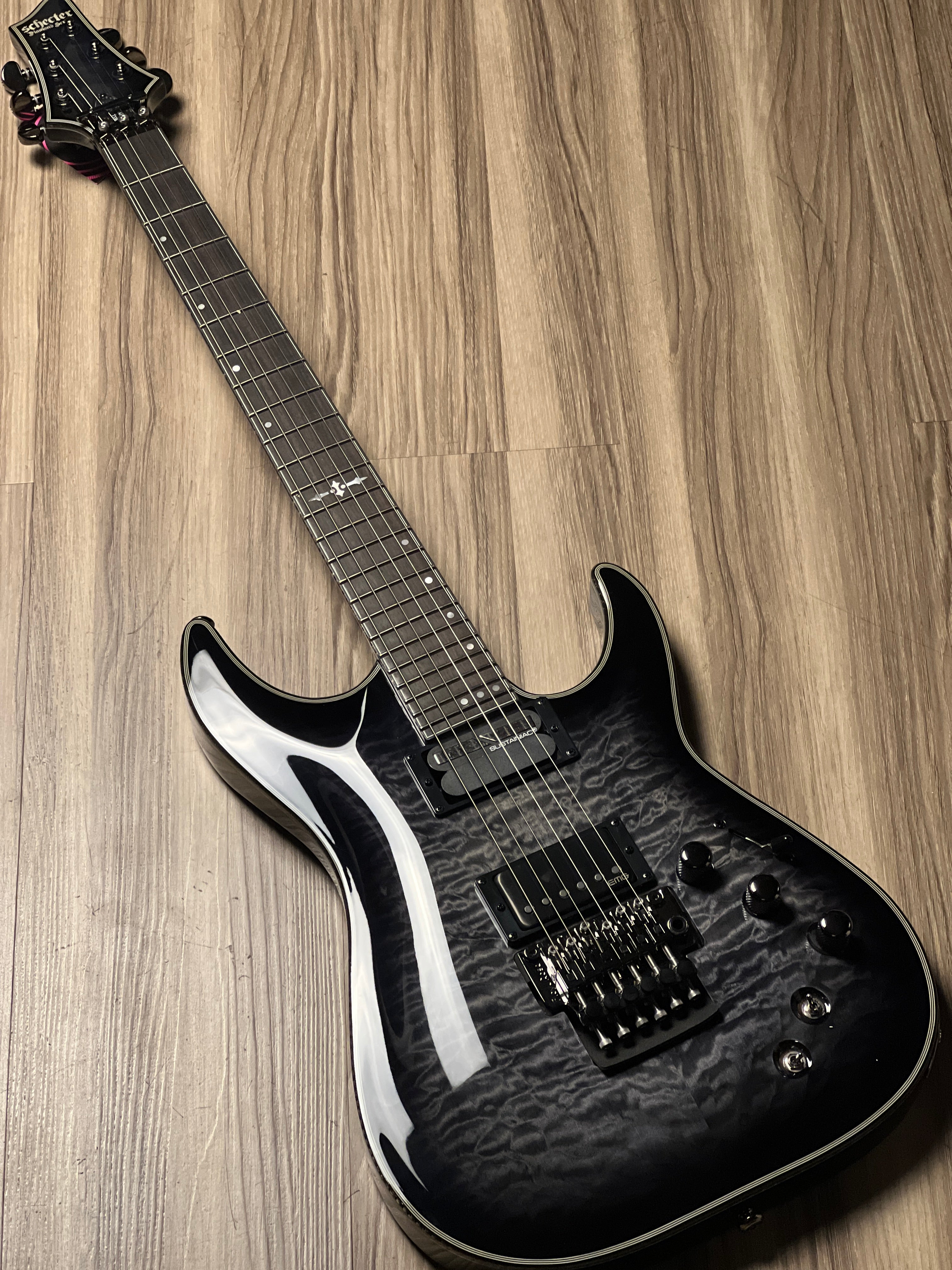 Schecter Hellraiser Hybrid C-1 FR S TBB in Trans Black Burst