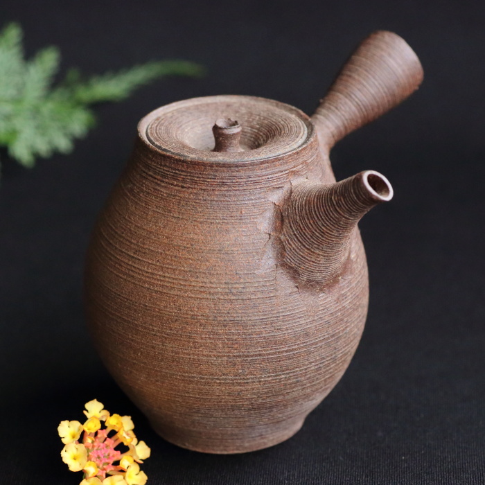 常滑市指定無形文化財小西洋平 窯変千筋急須 満容量190ml 名匠の手作り