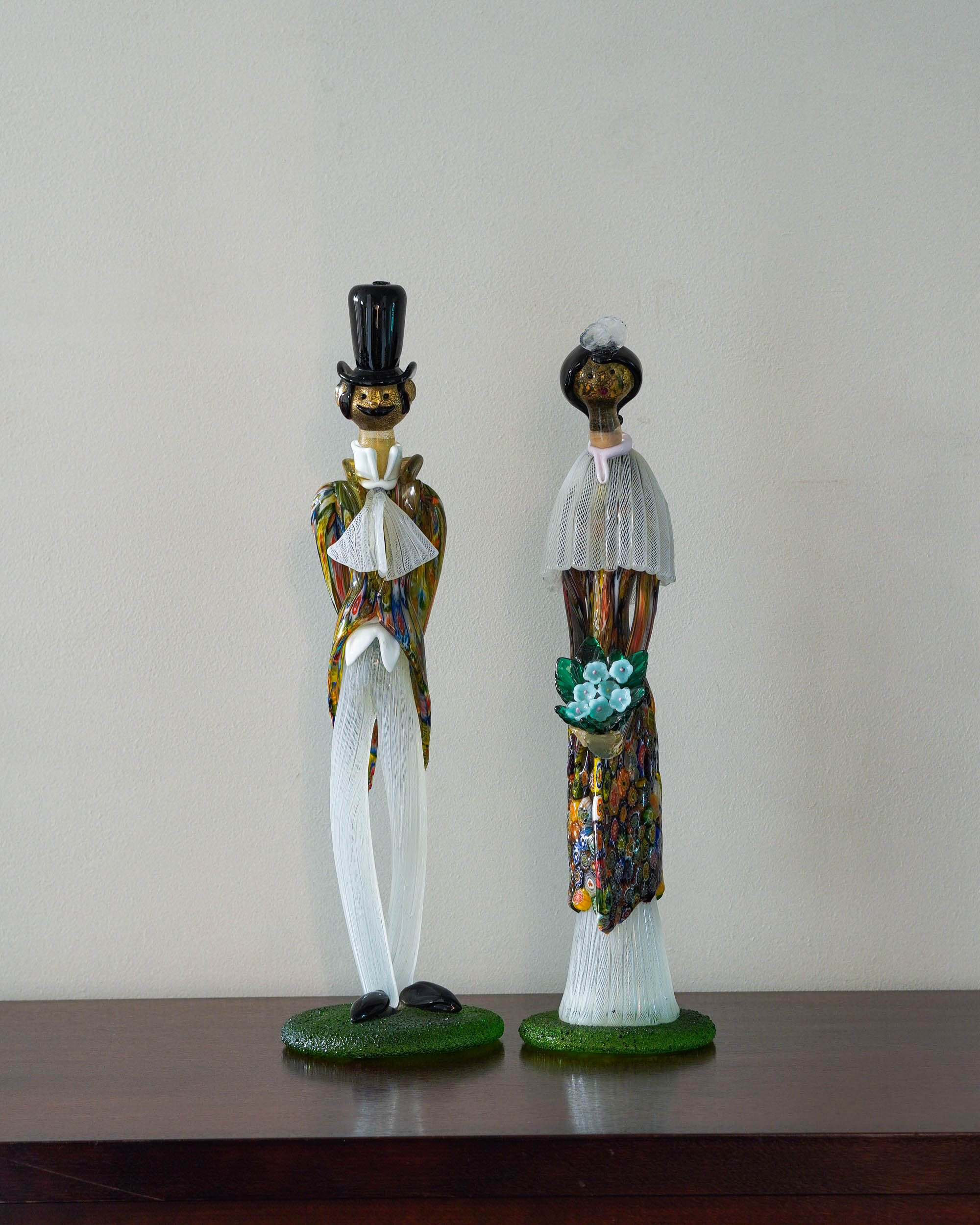 ま*ん様 ベネチアンガラス ペアドール ムラーノガラス ダンス イタリア