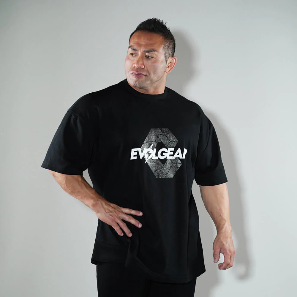 数量限定】EVOLGEAR X CRONOS OVER SIZE T-SHIRTS【BLACK】