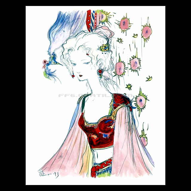 真作保証 天野喜孝 少女 絵画 ティナ ファイナルファンタジー6 真作