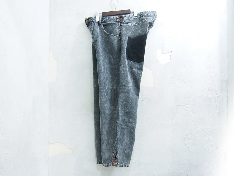 ROCSTAR ブリーチデニム パンツ ロックスター ロゴ刺繍 ケミカル