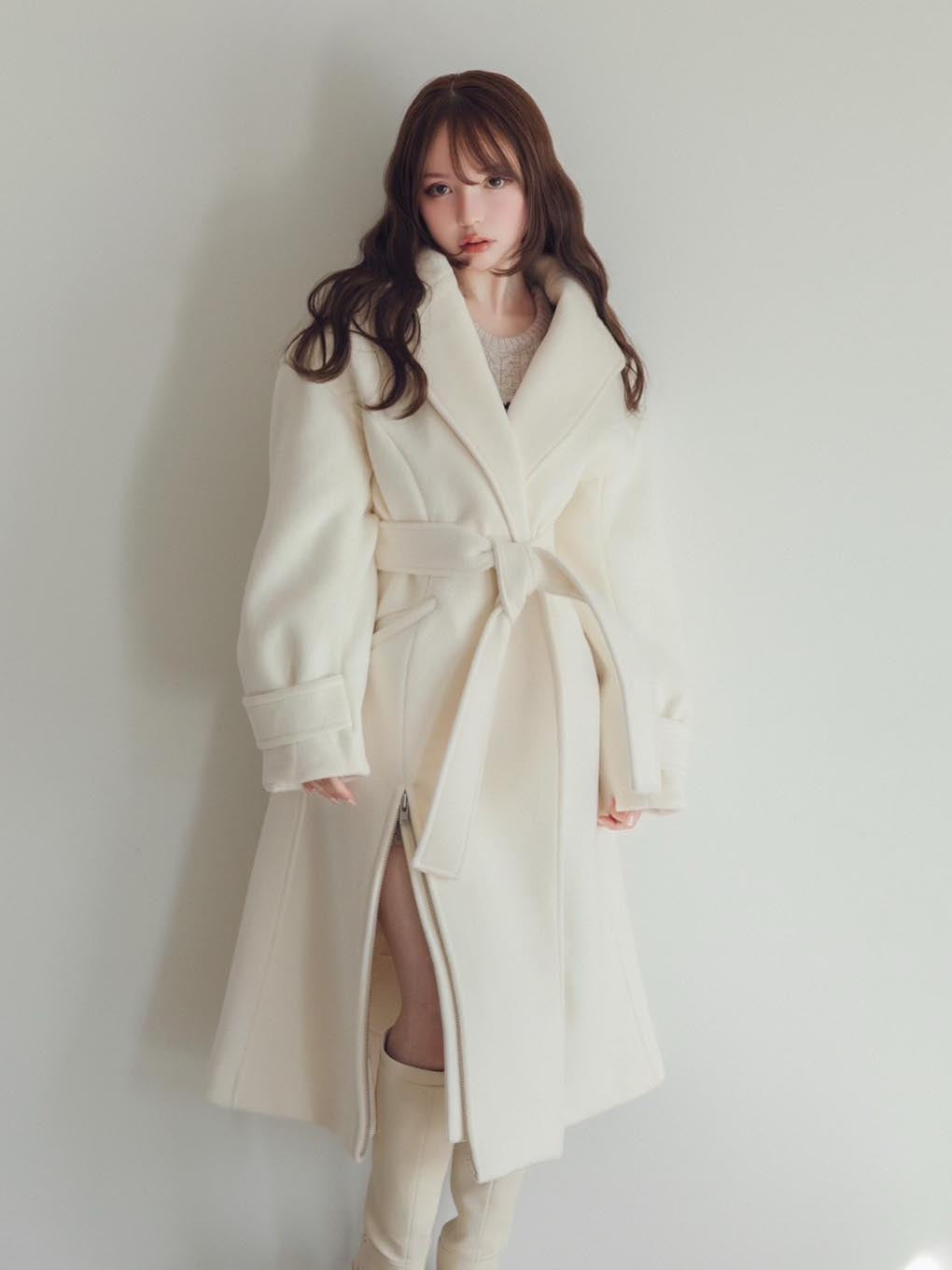 andmary Ange slit long coat