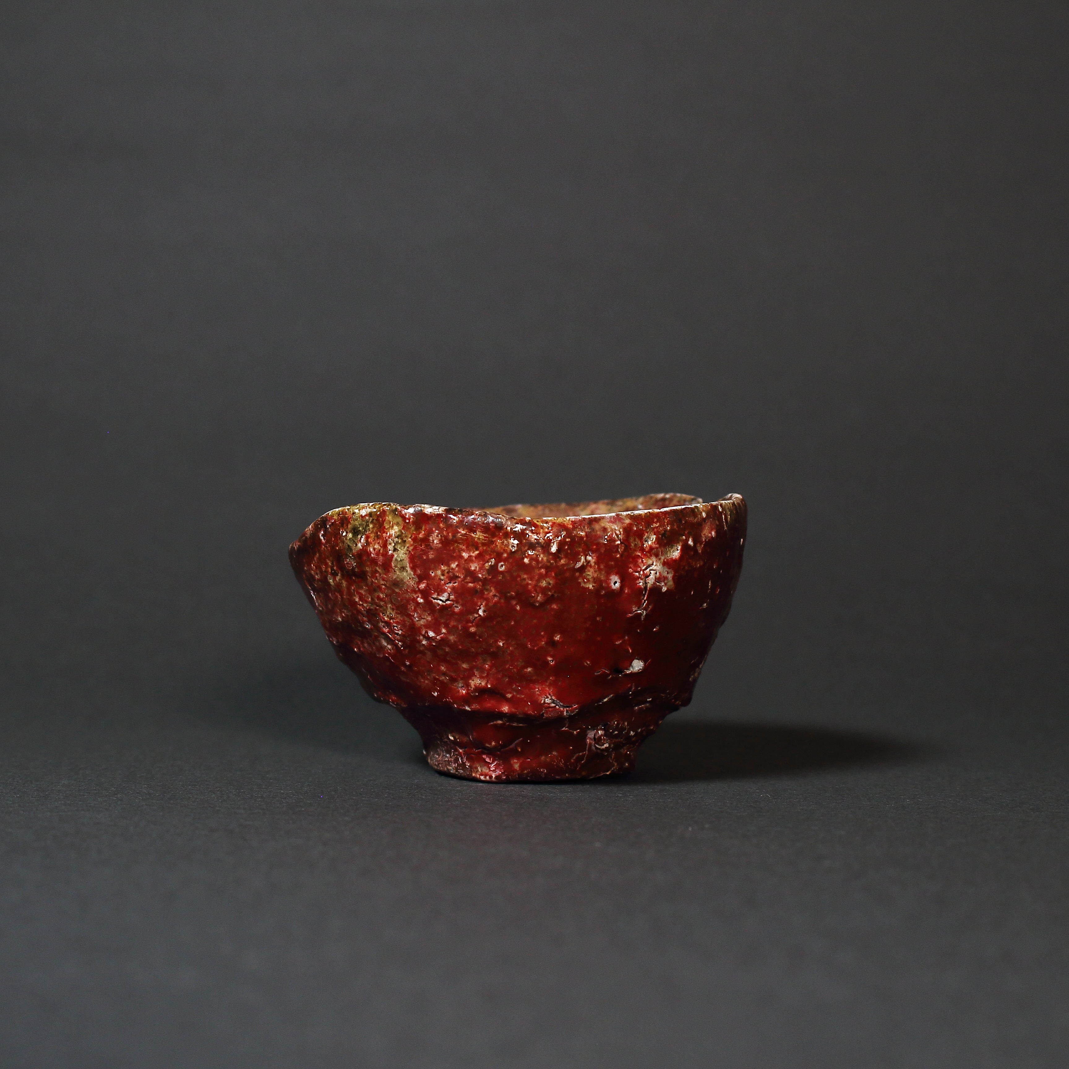 人気作家☆大西雅文☆赤丹波筒湯のみ 丹波焼 大西雅文 赤丹波