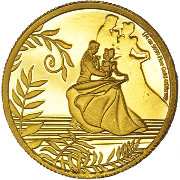 中古AB/使用感小】 ディズニー シンデレラ コイン メダル DISNEY 1/4