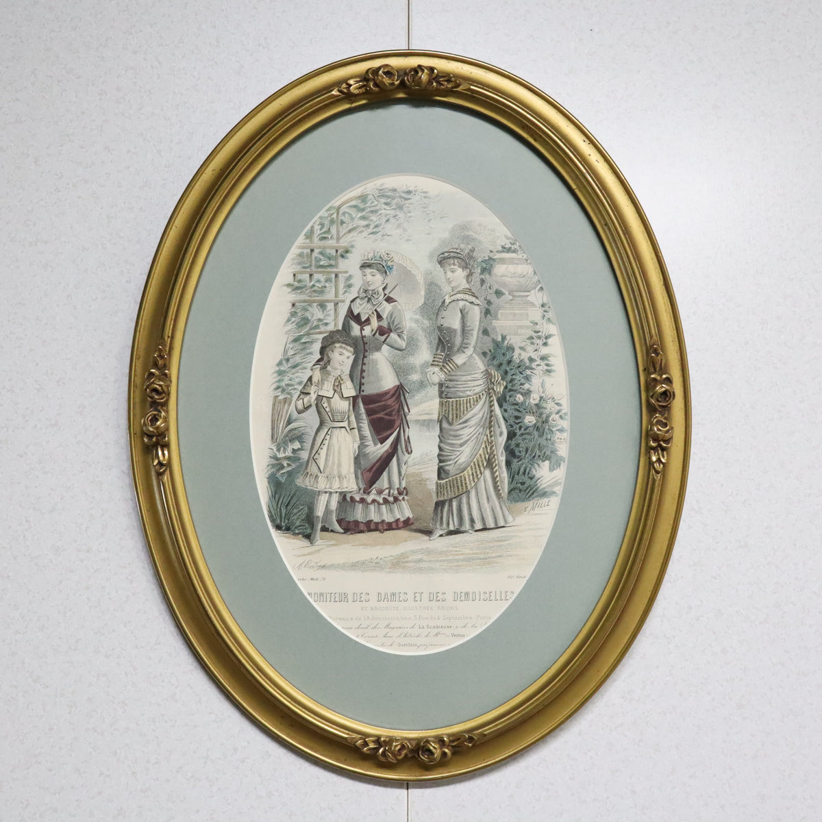 希少 18世紀フランスアンティーク調 漆金彫刻付き木製油彩額縁 P10