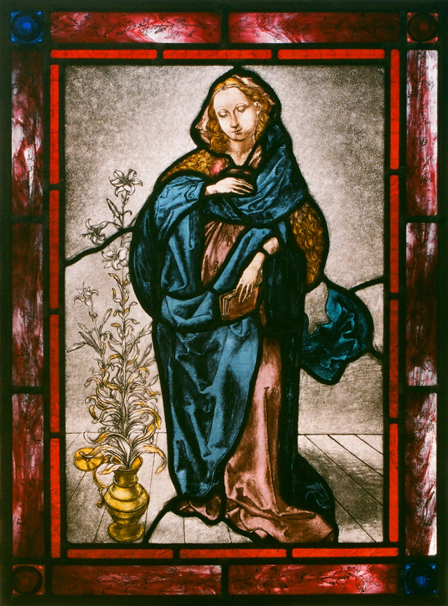 超希少】グラスマスター社ステンドグラス 受胎告知天使ガブリエル