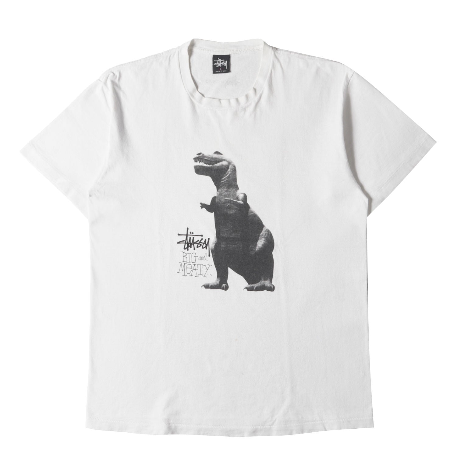 90s OLD STUSSY 紺タグ T-REX / 恐竜 クルーネック Tシャツ(USA製