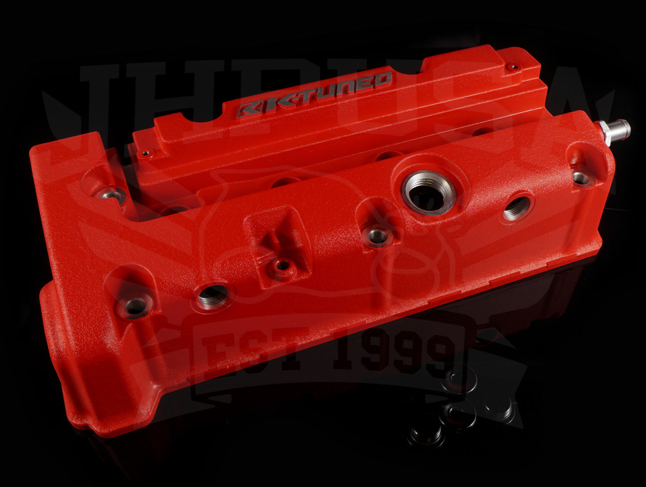 K-Tuned Vented Wrinkle Red Valve Cover - K-series (K20A/Z, K24A