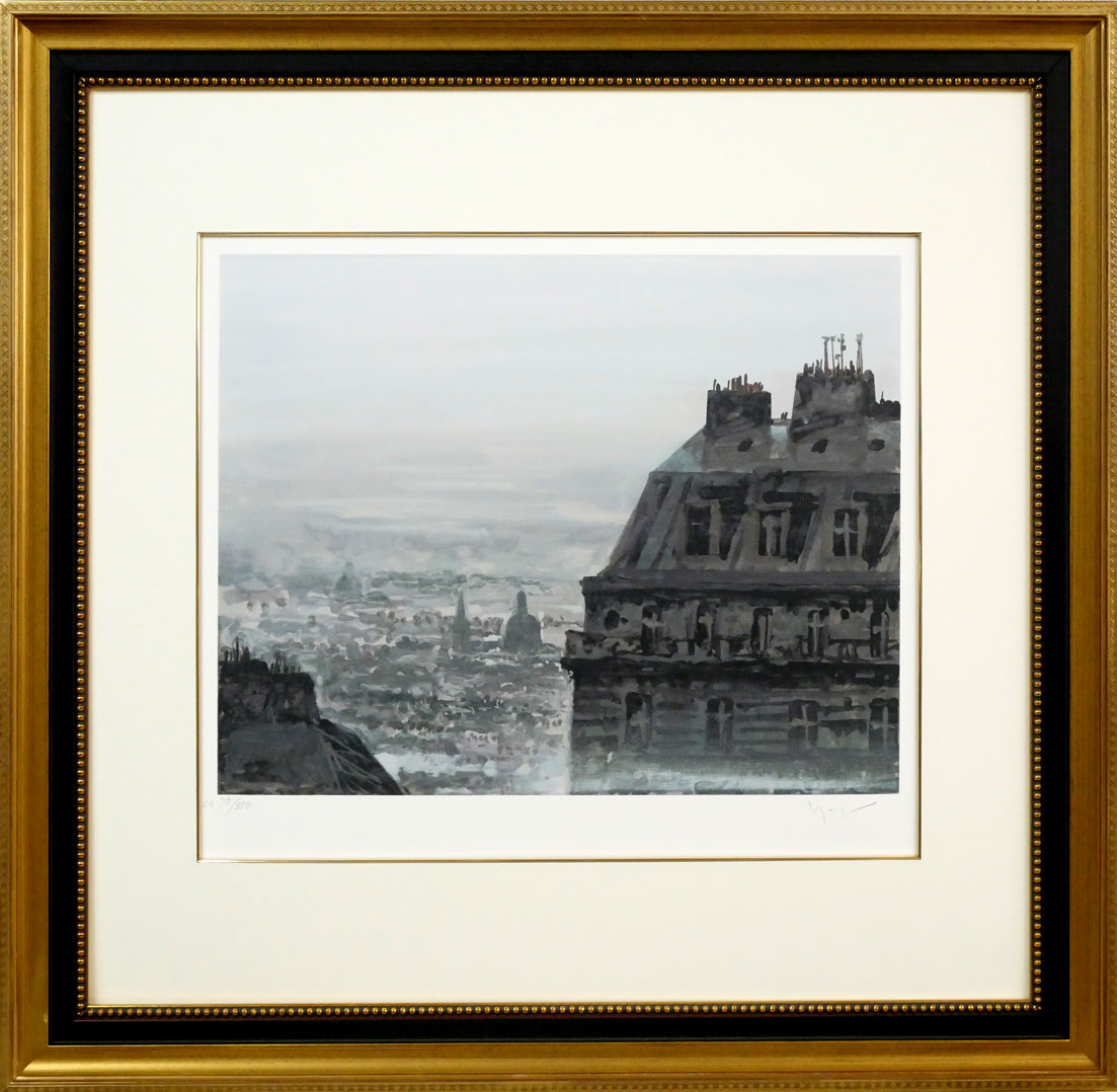 山形博導（ヒロヤマガタ）「パリの空の下」シルクスクリーン版画 絵画