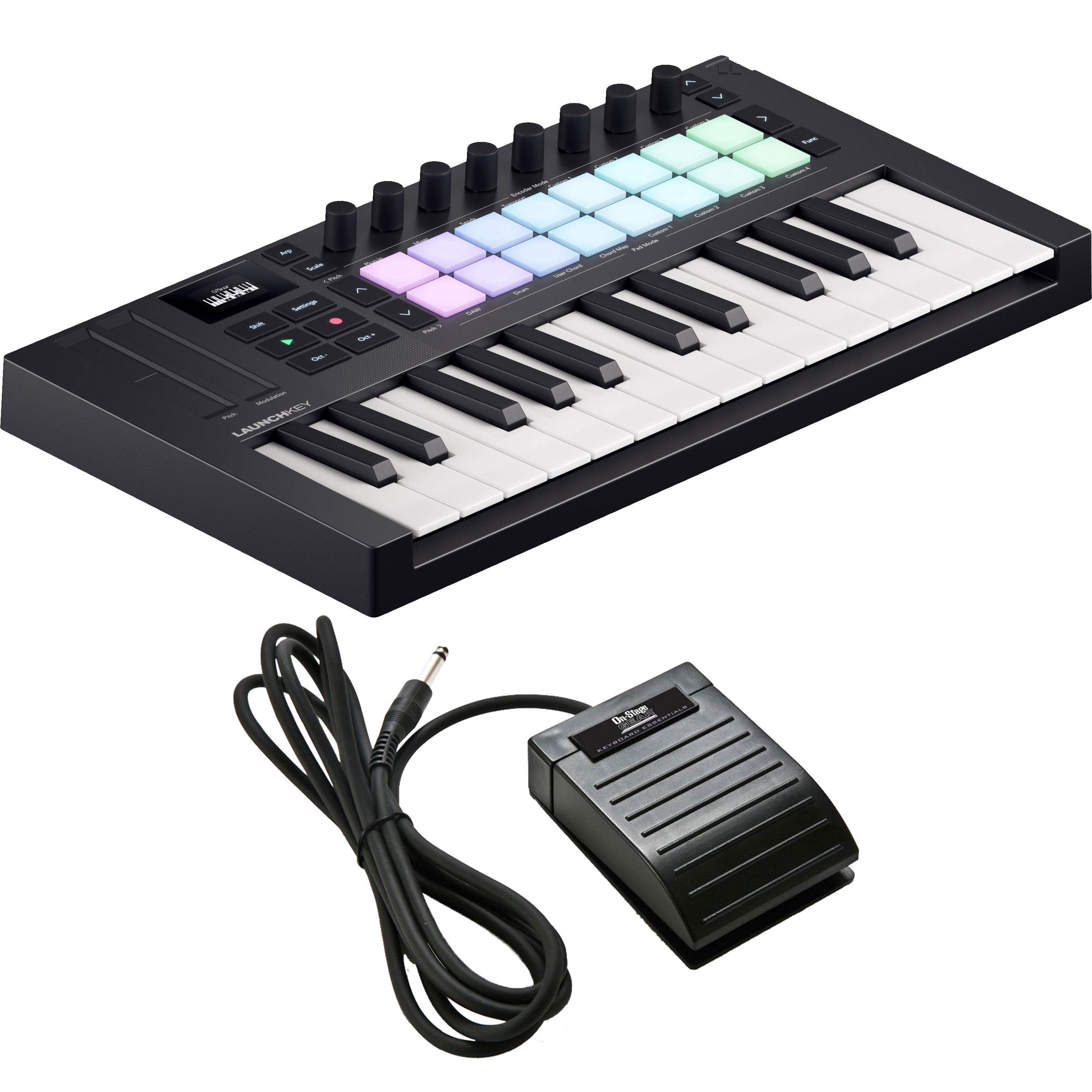 Novation Launchkey Mini 25 Mk4 Keyboard Controller PEDAL PAK