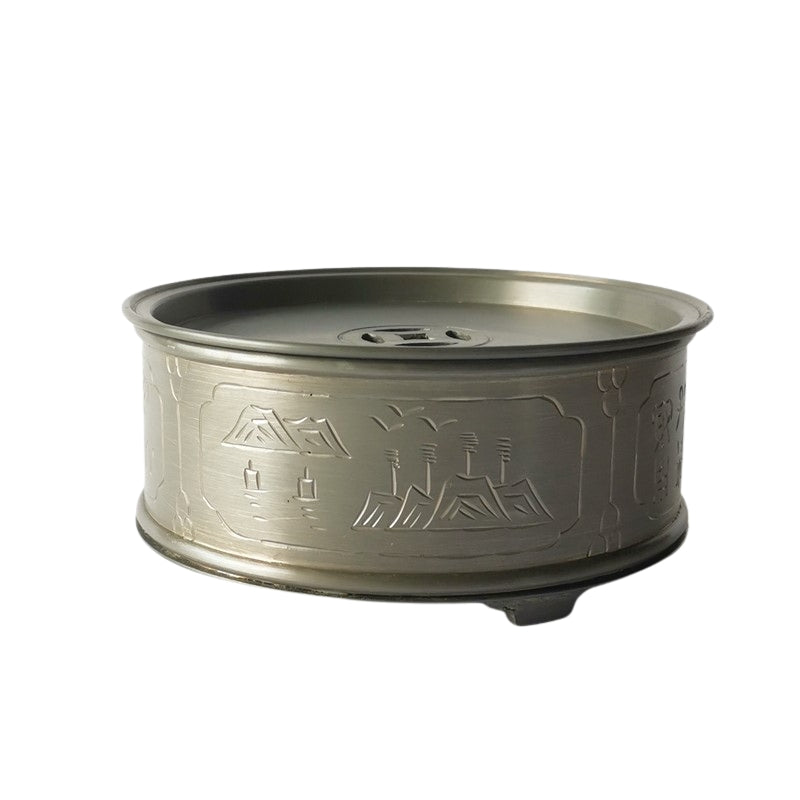 M339 中国古玩 金清號 古錫大茶壺 茶心壺 茶入 茶道具 重量約906g