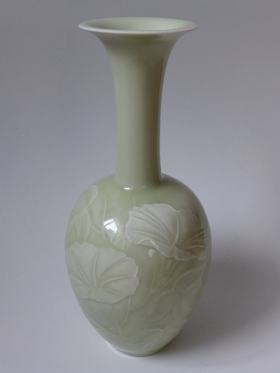 伊藤 翠壺 澱彩菖蒲文花瓶