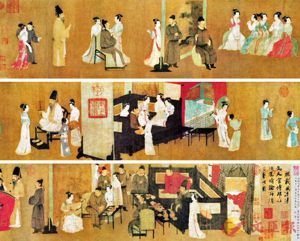 旧蔵 名家 韓熙載夜宴図 五代南唐 顧閎中伝 歴史的名画 長巻形式 中国