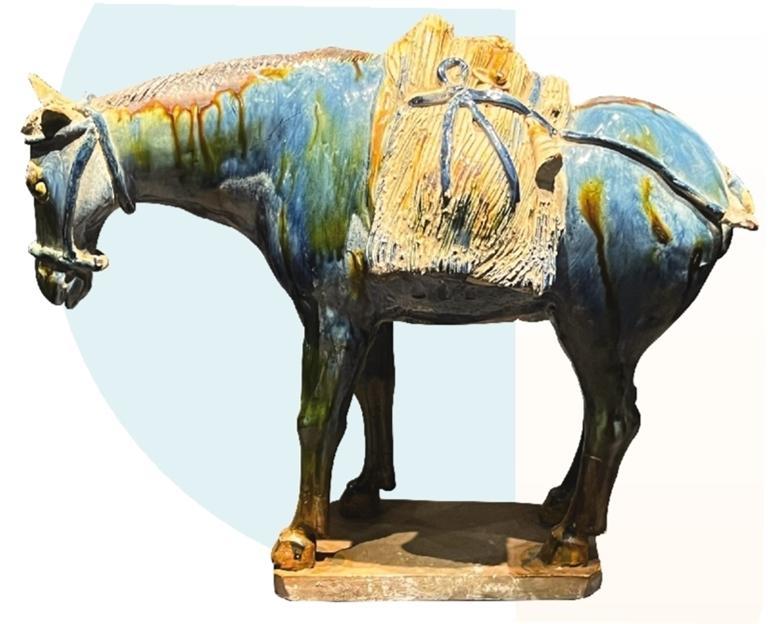 中国 唐代 藍釉俑 猫 珍品 I40-3 中国 唐代 藍釉俑 猫 珍品 I40-3