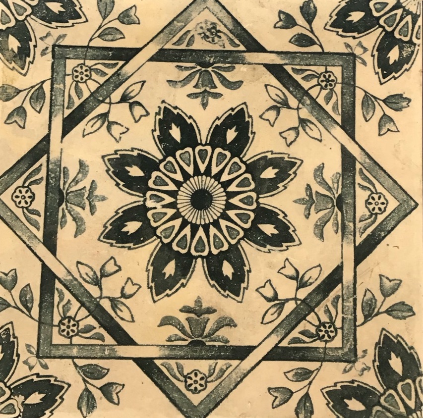 佐治タイル15枚 マジョリカタイル 明治～昭和初期 大正ロマン｜