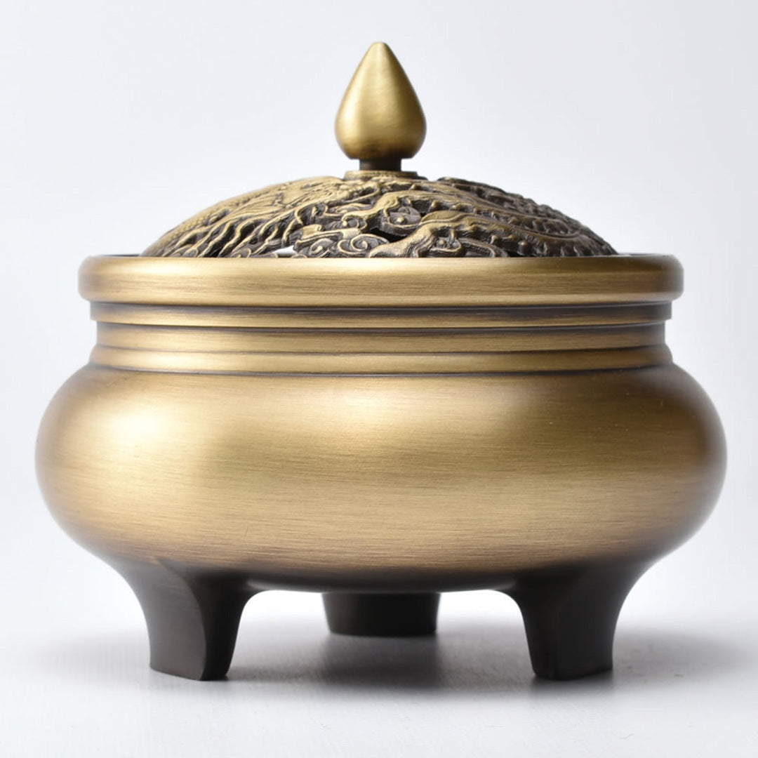 中国美術 香炉 大明萬暦年製 五彩 花と龍と鳳凰 六角香炉｜