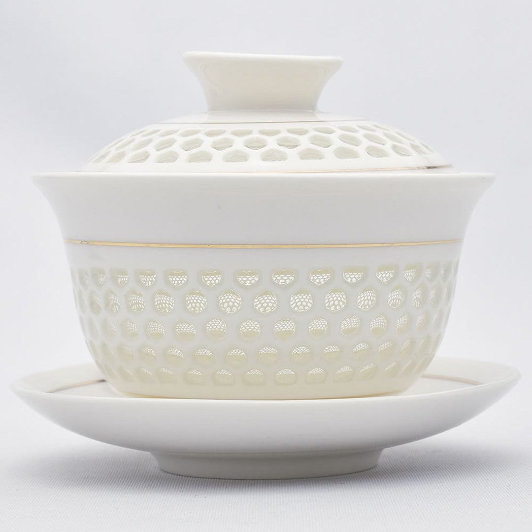 蛍手｜玲瓏蓋碗（金線・大）｜中国茶器専門店の通販・天香茶行