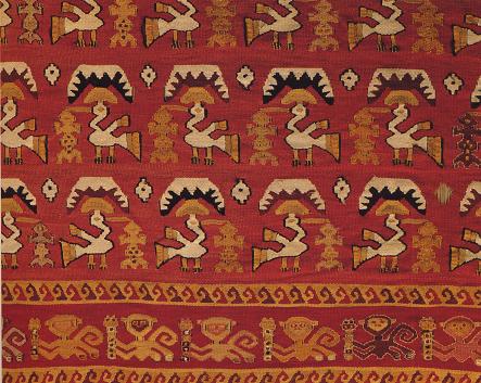 インカ帝国後期 アンデス中部、チャンカイ文化期の希少鳥紋様織裂 12