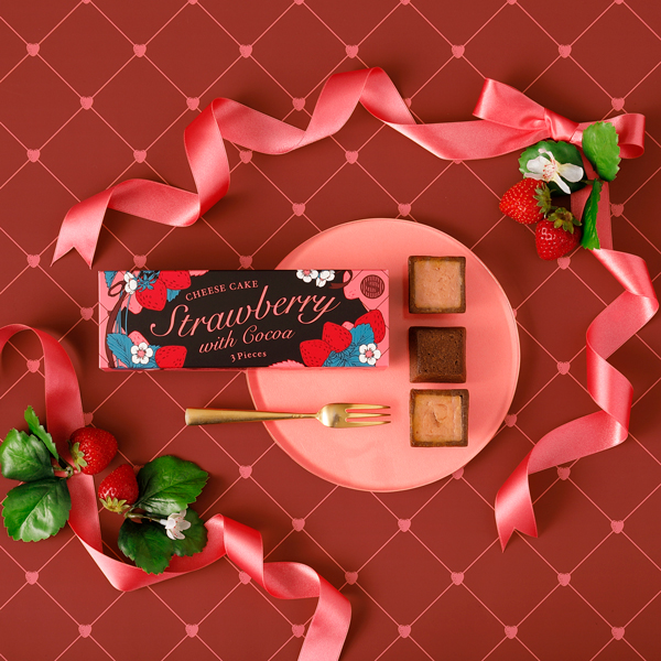 いちごチーズケーキwithココア3個入│チーズケーキ・ケーキ