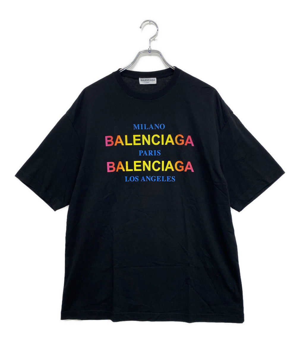 BALENCIAGA 注文 ブラック Tシャツ グラフィックプリント BALENCIAGA