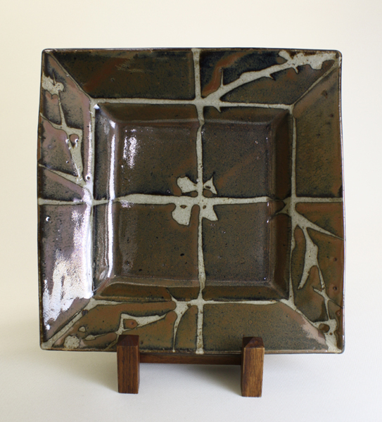 陶芸家作者不明濱田庄司？民芸民藝描文様角皿角鉢四角皿