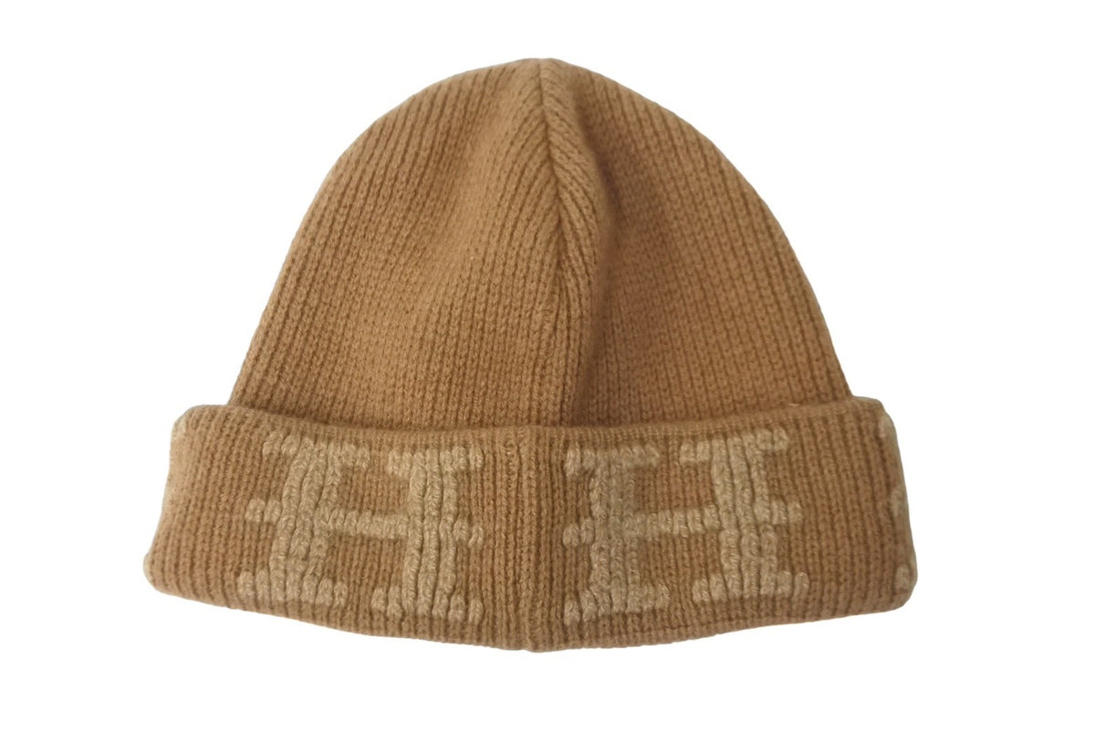 HERMESエルメス ウール ベージュ レディースニット帽ビーニー