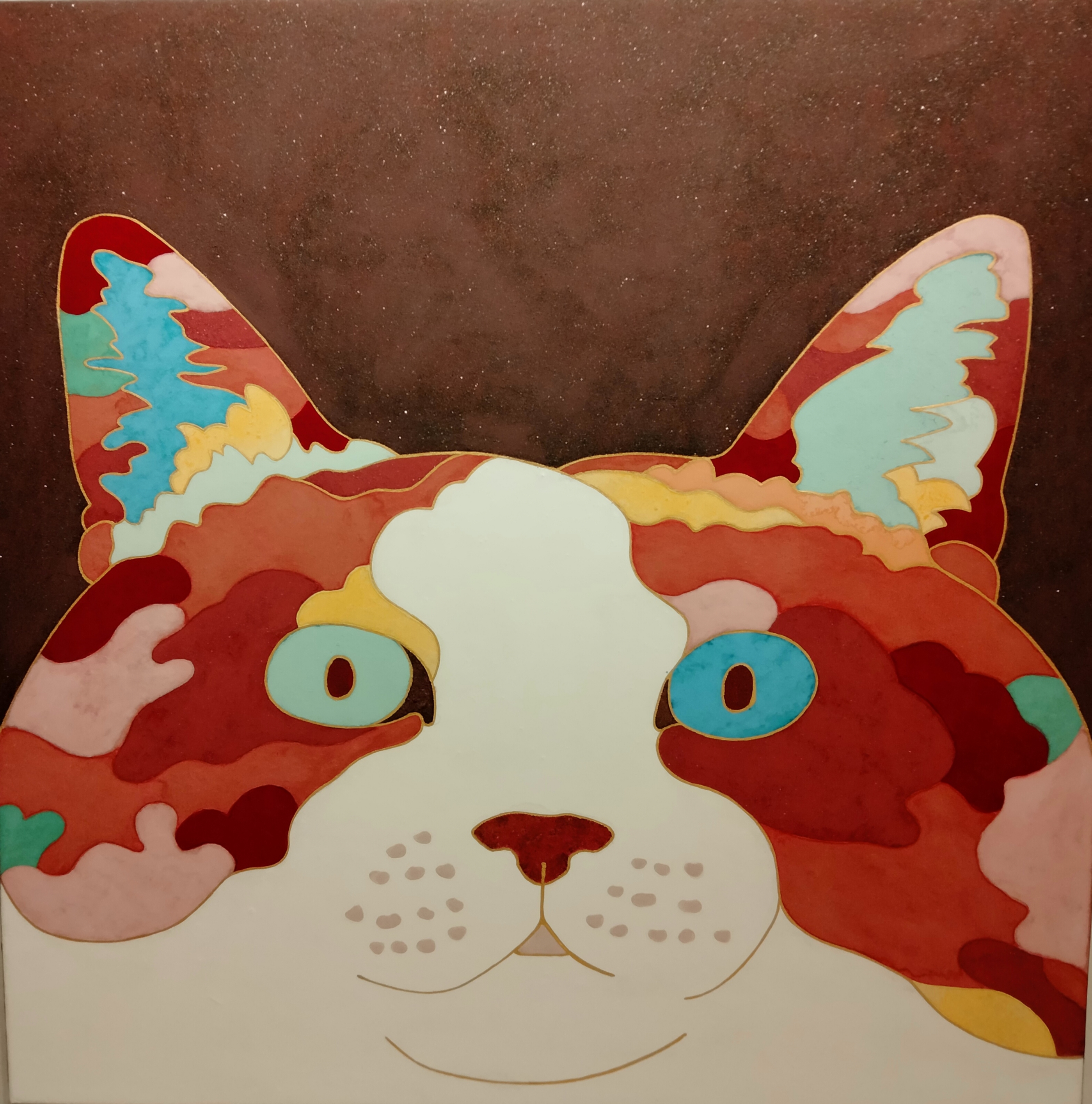 日本画 みやじまゆういち ネコノヒタイ 参 日本画 みやじまゆういち