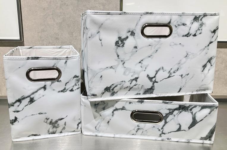 折畳み収納（大理石柄、カラーボックスサイズ） - スリーピーネット