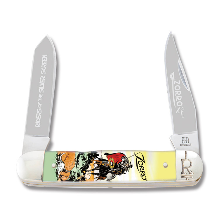 Zorro Riders of the Silver Screen 2 Blade Pocketknife - Rough