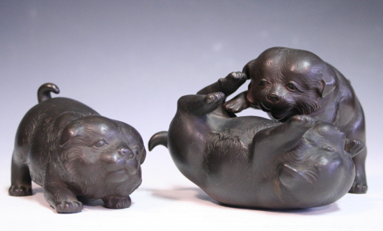 置物□古備前 犬 ちん 江戸時代 オブジェ 戌 古美術 時代物 骨董品