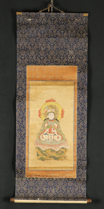 北澤映月「釈迦如来」仏画 絹本 掛軸 北澤映月「釈迦如来」仏画 絹本