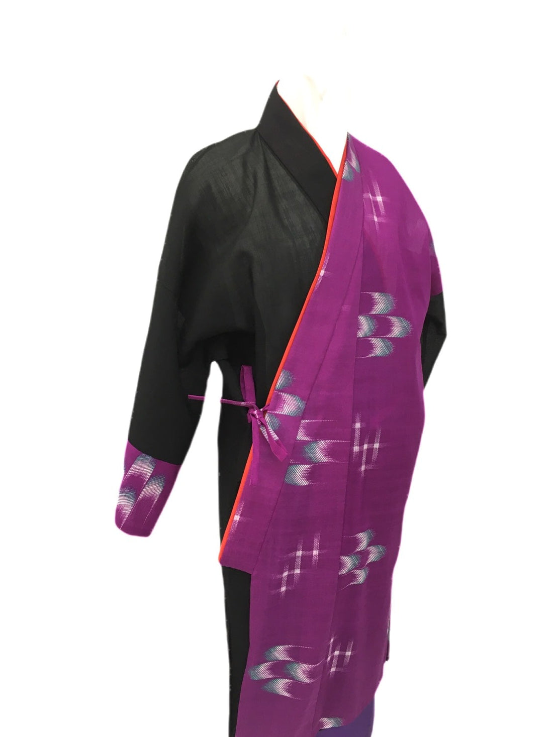 ハーフ衣裳/稽古着】大絣×無地黒 | つは琉球店