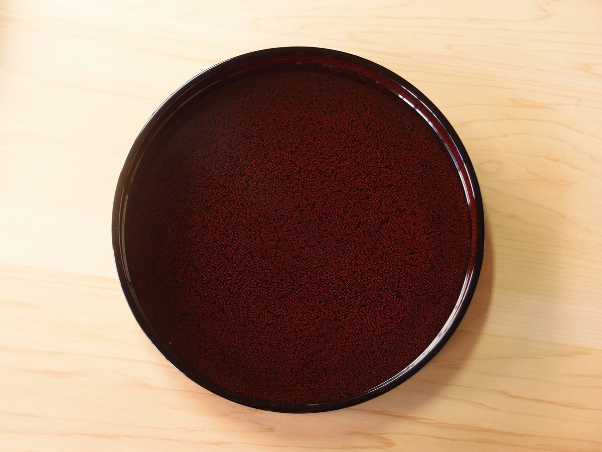 新品・希少品】津軽塗 丸盆 ロイヤルブルー【弘前津軽塗商工業共同組合