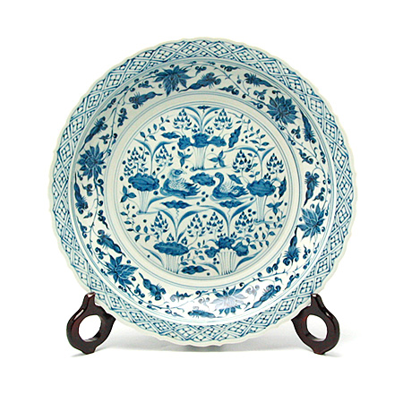 中国陶磁器 元染付 大壺 人物 中国陶磁器 元染付 人物大壺