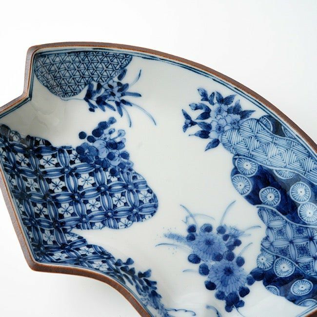 山本長左（やまもとちょうざ） 【山本長左】5.5号扇面皿 草花文〈1枚