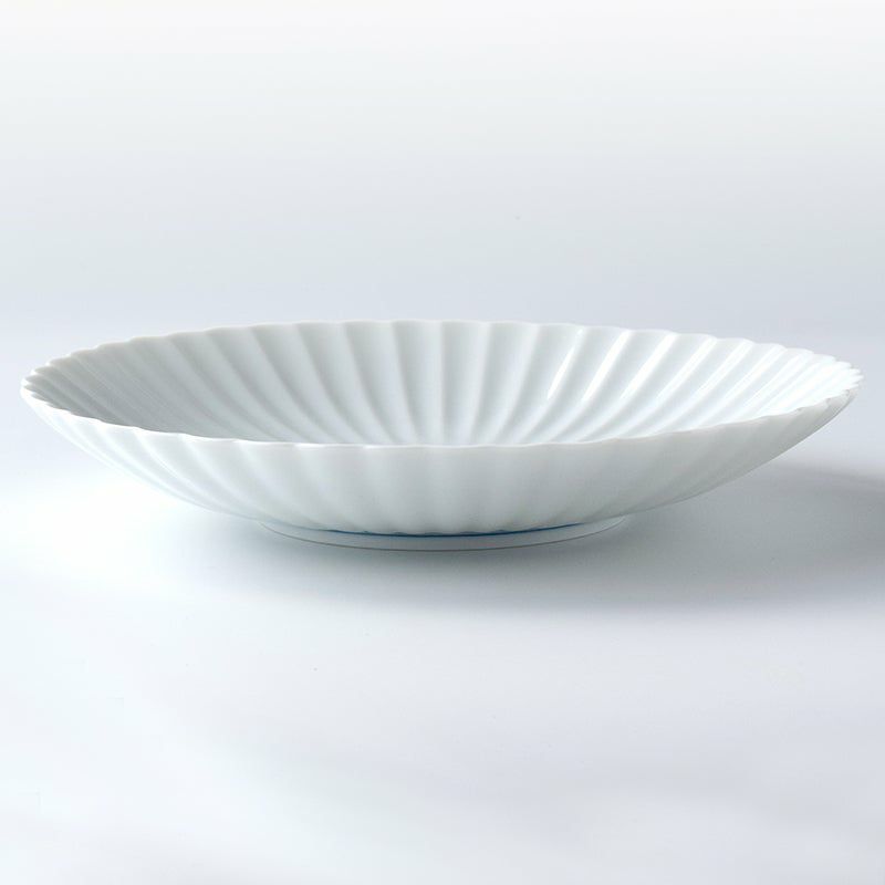 440】新品 菊白檀 80菓子鉢 透溜 日本製 越前漆器 丸皿 大皿 和食器