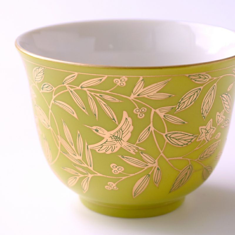 1800 希少 其泉 萌黄金欄手 茶器セット 急須1客 湯呑5客 金彩 シリーズ