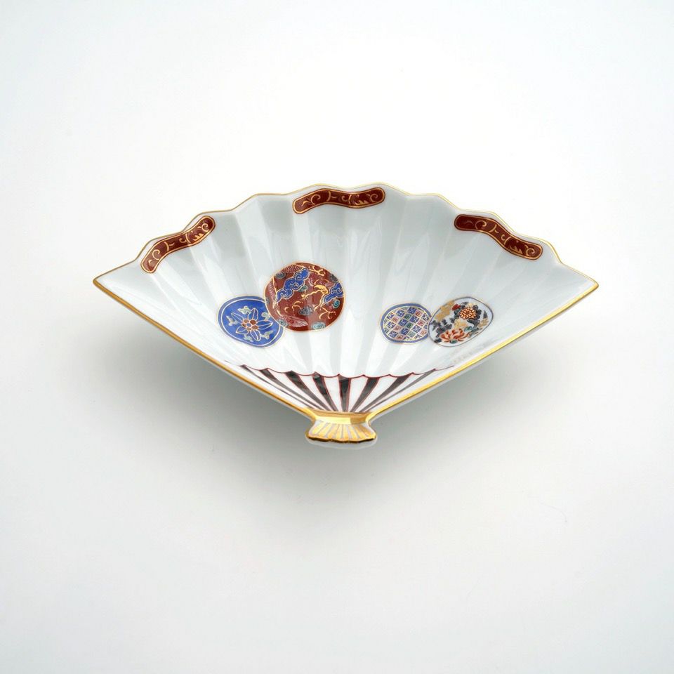 波佐見焼・三川内焼（長崎県） 【波佐見焼】赤濃鳳凰 扇形小皿〈1枚