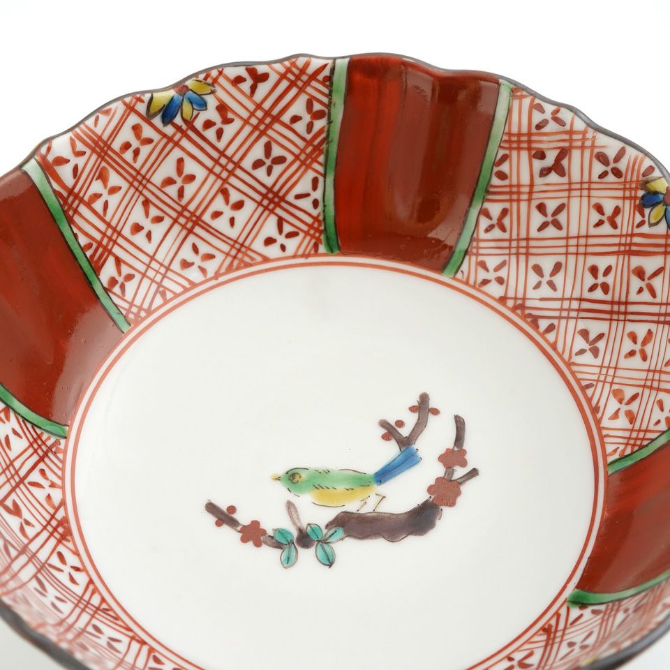 古九谷 九谷焼 吉田屋釜 花鳥鶏図 大鉢 金魚鉢 直径38.5㎝ BK139 古