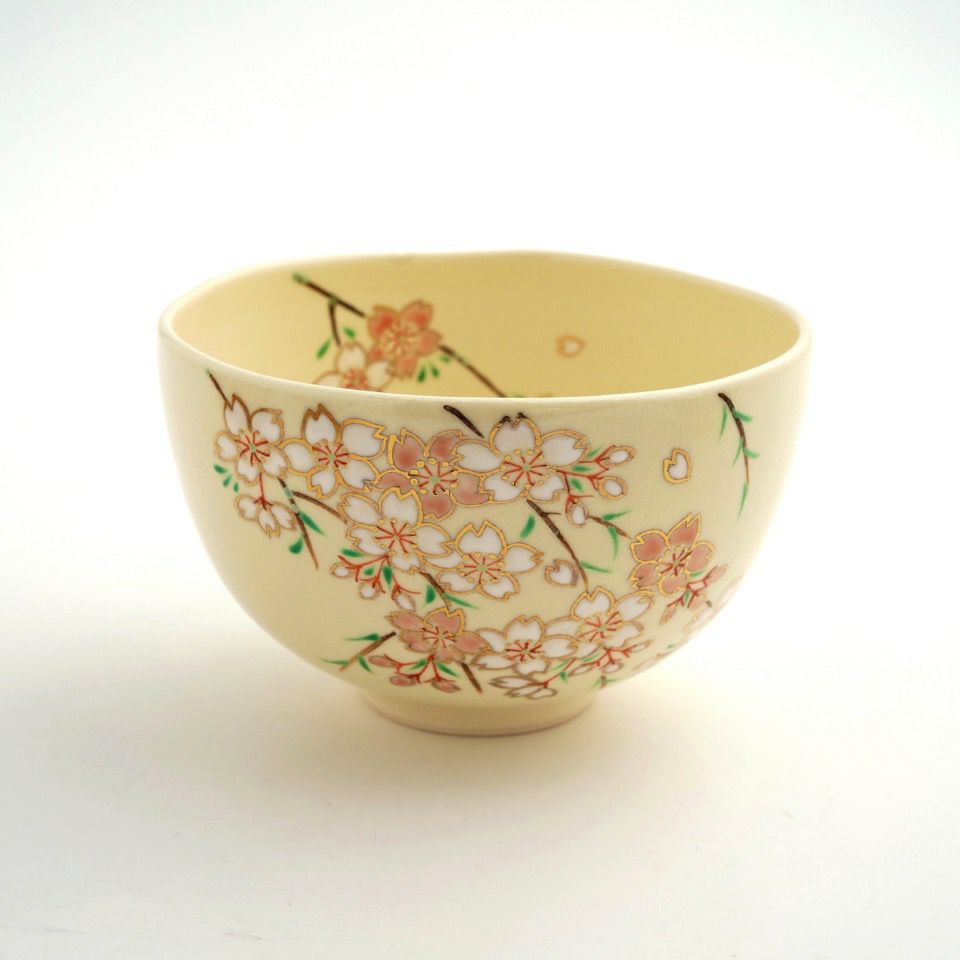 茶碗□仁清 立彩松 寿楽造 縁山窯 金彩 桐共箱 山窯 お茶道具 抹茶碗