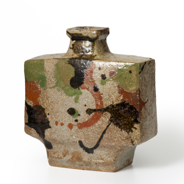 河井寛次郎 指描壷 共箱 デパート個展作品 黄布付き 河井寛次郎 指描壷