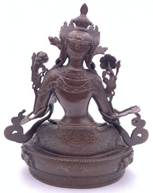 ◇チベット密教法具法螺貝（シャンカ）グリーンターラー（緑多羅菩薩