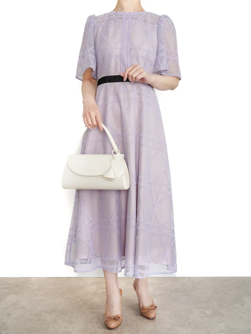 CELFORD（セルフォード） プレイドパターンチュールドレス（ラベンダー