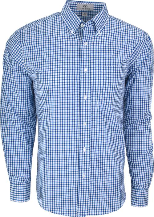 Vantage Easy-Care Gingham Check Shirt with your logo | Thread Logic