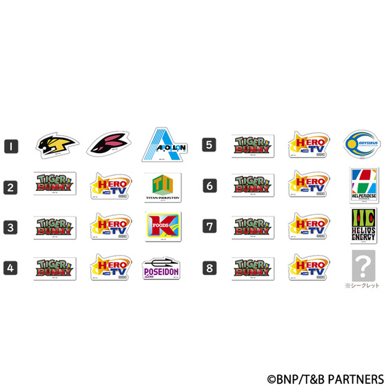 TIGER & BUNNY ランダムステッカーセット（各3枚入り）（全8種