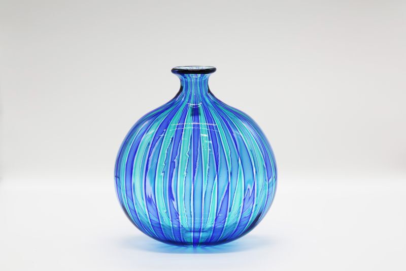 栗原豊生作 金彩ガラス鉢 美品 上越クリスタルガラス 伝統工芸品 上越