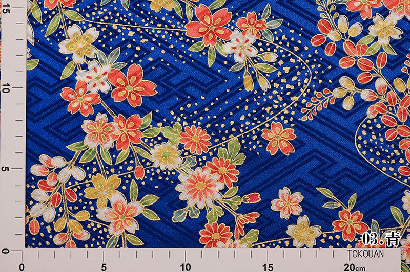 金彩友禅販売 花に流水柄の和柄生地通販なら都香庵