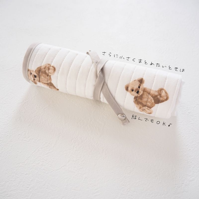 スクエアキルティングカフェマット：くまさん〈軽量/コンパクト