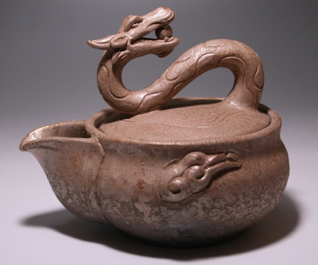 52.備前焼 宝瓶 登り窯 龍 りゅう リュウ 手びねり 急須 52.備前焼 宝